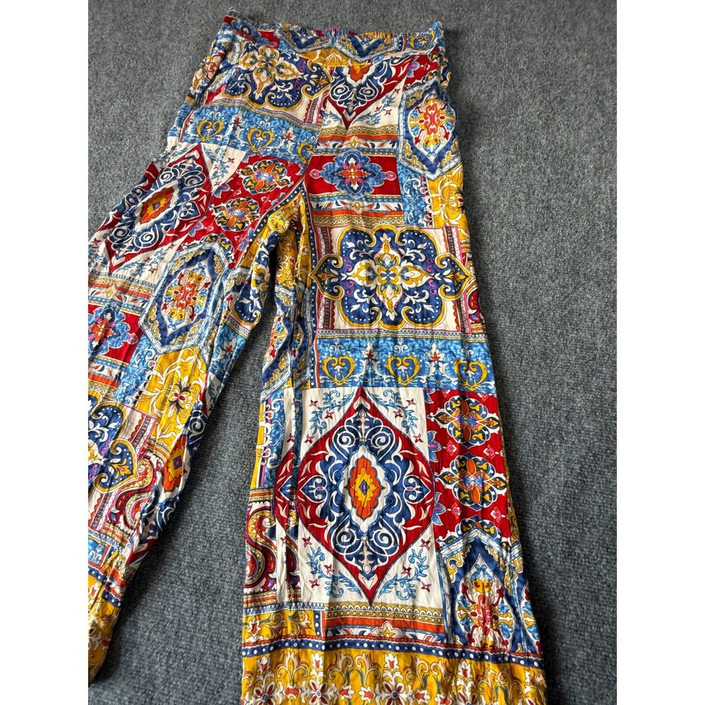Haute Hippie Style Top & Pants Set Patchwork Print Colorful Medium - Picture 12 of 16